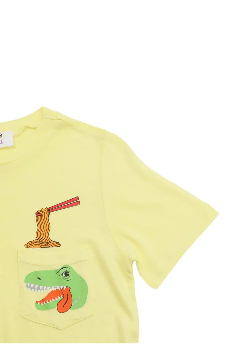 trendyol Kids Dino Print Pocket T-Shirt