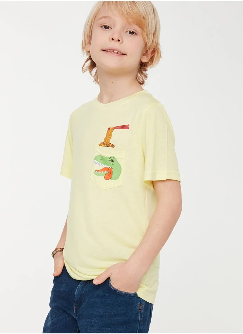 trendyol Kids Dino Print Pocket T-Shirt