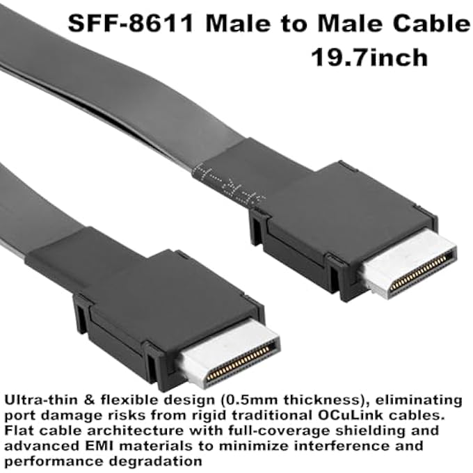 rayihni PCIE 4.0 X4 64GBPS COMPATIBLE EGPU DOCK, WITH OCULINK SFF-8612 8311 TO PCIE X16 AND SFF-8611 MALE CABLE, ENCLOSURE SUPPORTS STANDARD ATX POWER AND EXTERNAL GRAPHICS CARDS GPU FOR LAPTOP MINI PC - Image 3