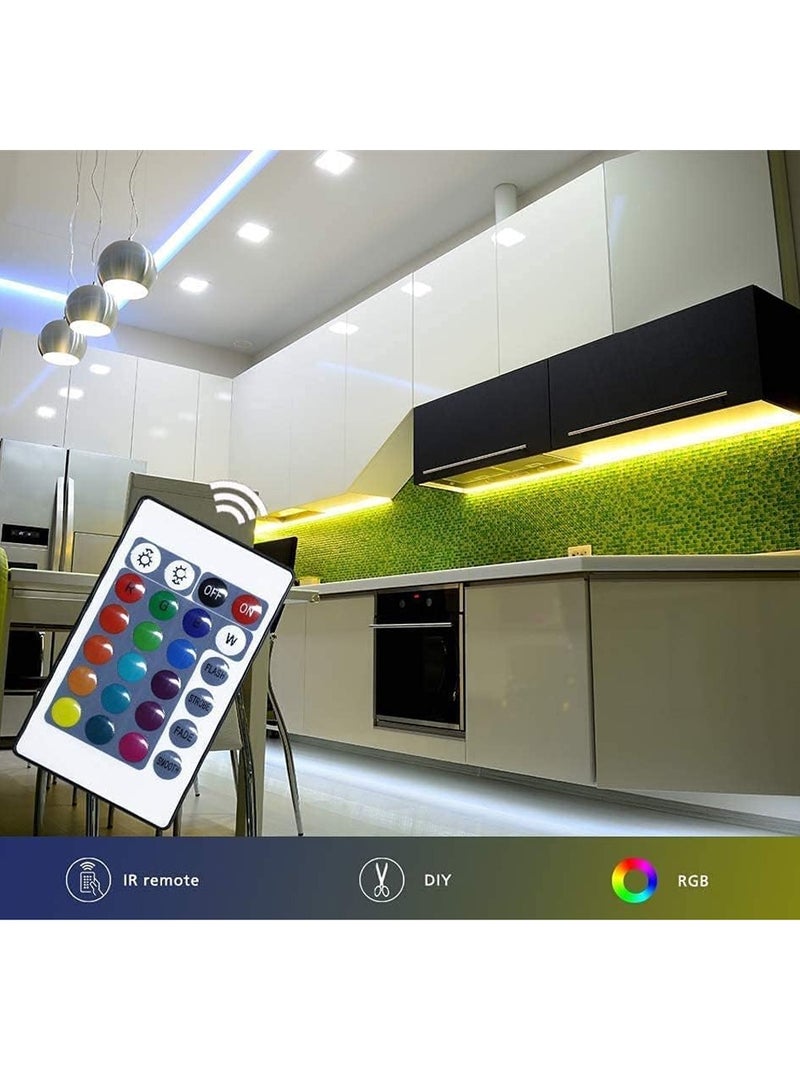 RGB LED Strip Lights for bedroom - Multicolor with Remote, USB Powered, Waterproof, Perfect LED lights for Bedroom, TV, Desktop PC, Fish Tank Decoration Wall Strip Lights 5M,24 Keys Remote Controller - Image 4