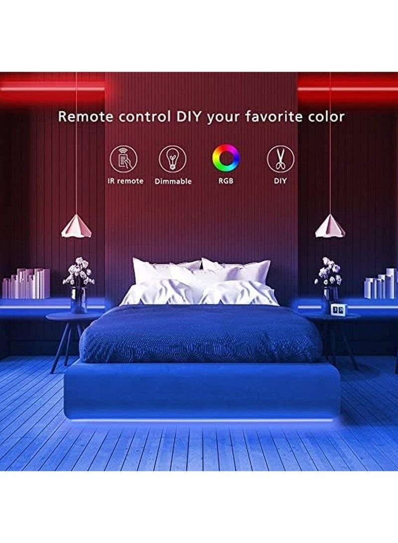 RGB LED Strip Lights for bedroom - Multicolor with Remote, USB Powered, Waterproof, Perfect LED lights for Bedroom, TV, Desktop PC, Fish Tank Decoration Wall Strip Lights 5M,24 Keys Remote Controller - Image 5