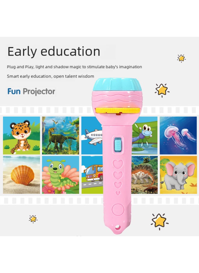 Generic - Shake The Sound Generation Of High-definition Projection Flashlight Toys Early Education Map Projection Flashlight Light Toy Direct Sales-Color:Color Box 2 Flashlight 10 Card 80 Figure - Image 1