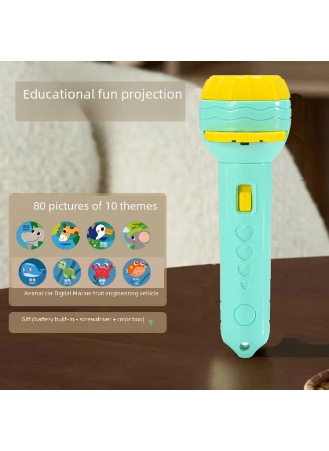 Generic - Shake The Sound Generation Of High-definition Projection Flashlight Toys Early Education Map Projection Flashlight Light Toy Direct Sales-Color:Color Box 2 Flashlight 10 Card 80 Figure - Image 1