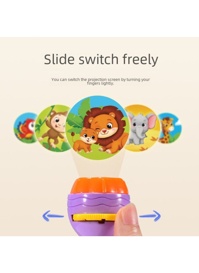 Generic - Shake The Sound Generation Of High-definition Projection Flashlight Toys Early Education Map Projection Flashlight Light Toy Direct Sales-Color:Color Box 2 Flashlight 10 Card 80 Figure - Image 1
