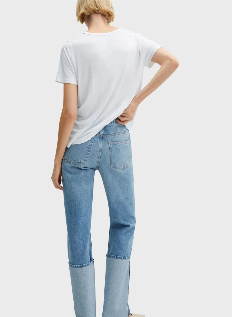 MANGO Crew Neck T-Shirt