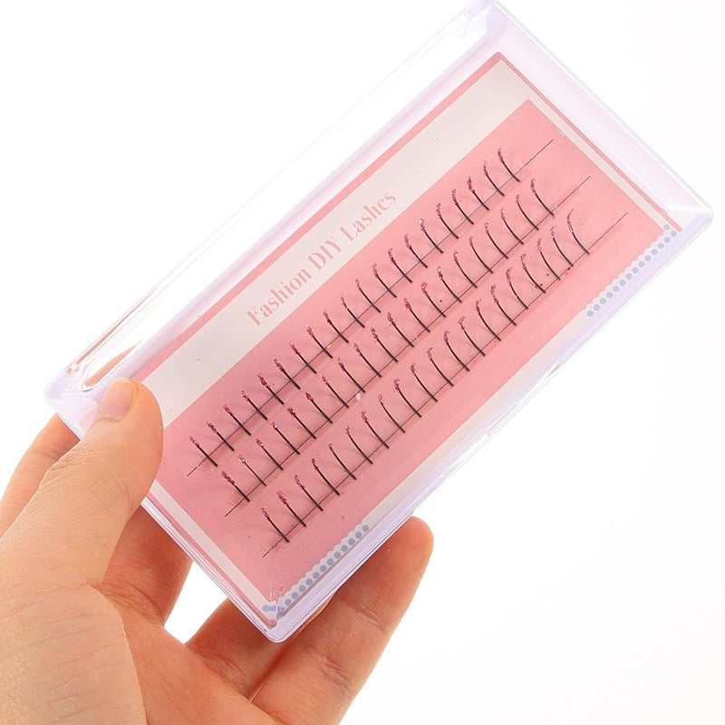 False Eyelashes Colorful Festival Lashes with Glitter Flakes Single Lash Extensions for Natural Look for Party and Performance Use - Image 4