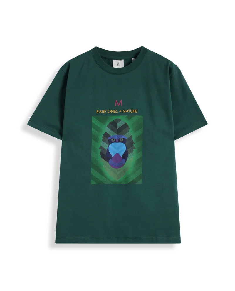 Rare Ones Rare Ones Kids Well Green Cotton Half Sleeves Regular Crew Neck Graphic Print T-Shirt