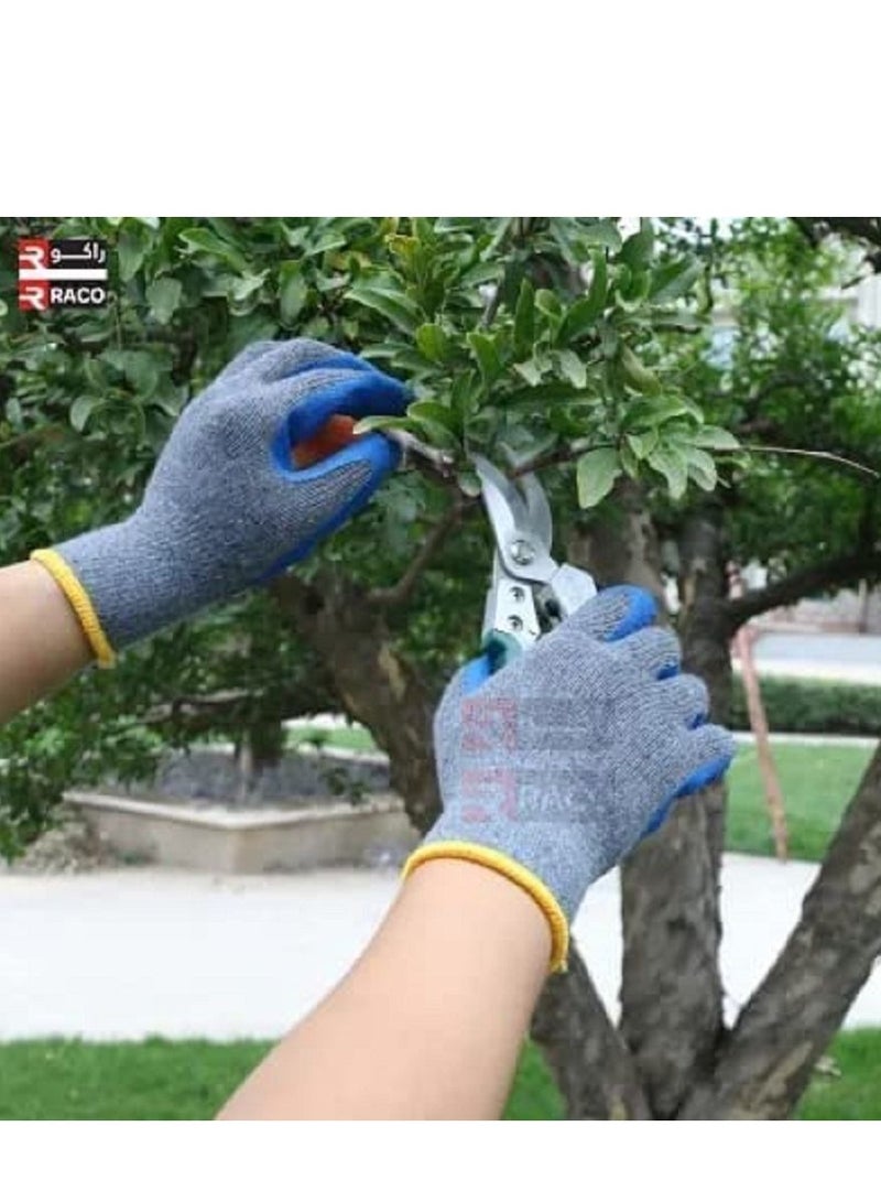 RACO RACO Rubber Latex Double Coated Work Gloves for Construction Gardening Gloves Heavy Duty Cotton Blend Blue Work Gloves 50 pair - Image 3