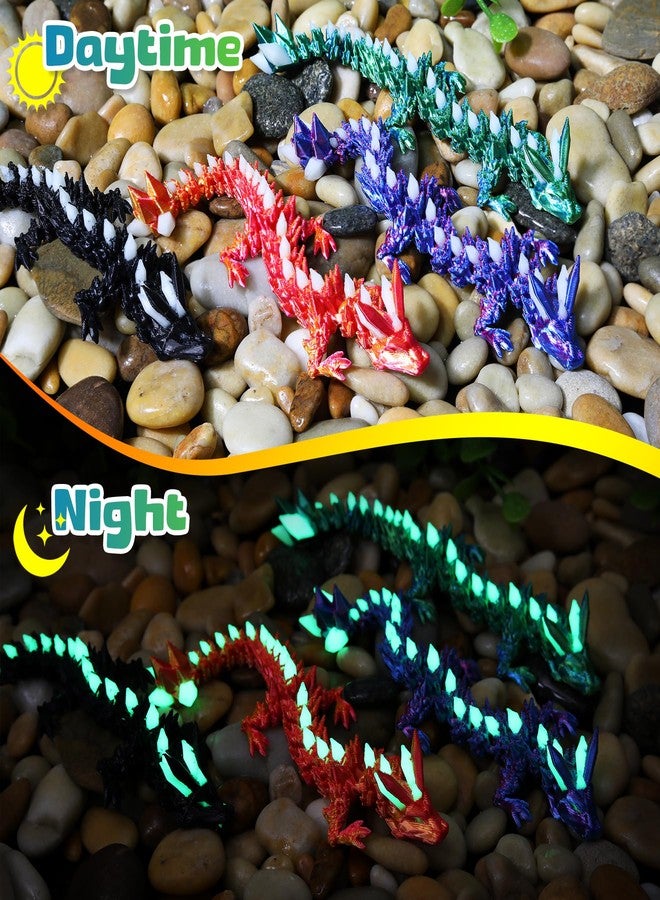 EDGRYJK 4 Pcs 3D Printed Dragon Glow in The Dark with Eggs, Easter Basket Stuffers Dinosaur Fillers Eggs Fidget Toys for Kids, Birthdays, Christmas, Easter Decorations Gifts Indoor Outdoor for Girls Boys - Image 3