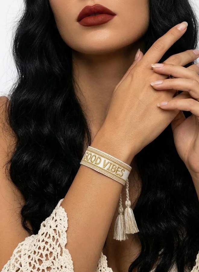Multi-Color Embroidery Letter Hand-Woven Bracelet
