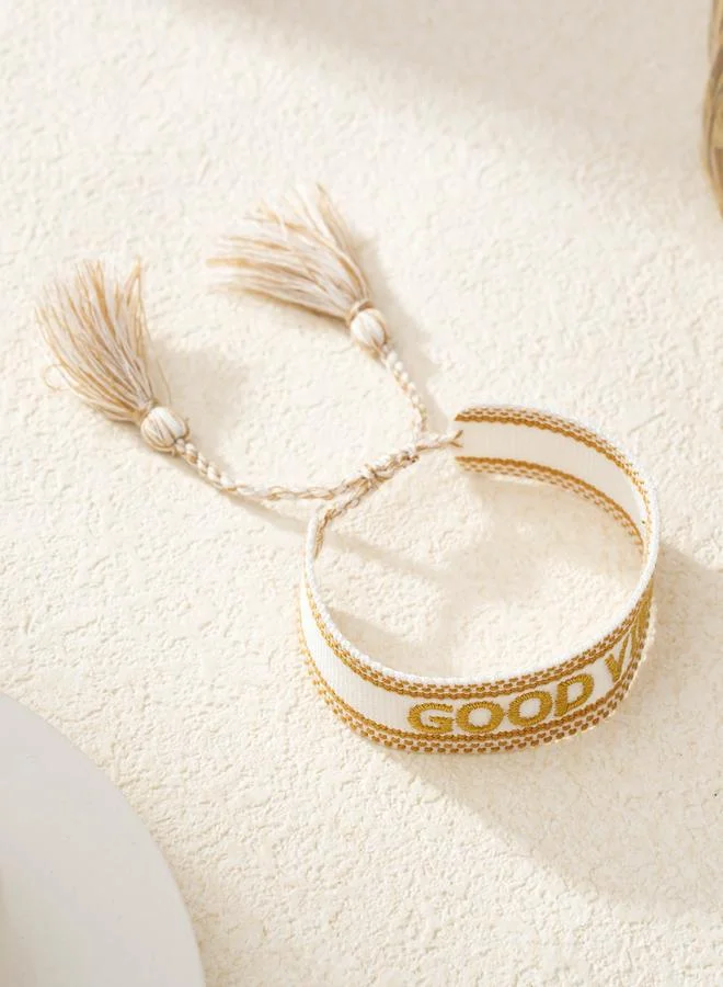 Take Two  Multi-Color Embroidery Letter Hand-Woven Bracelet for Women | Best Price UAE