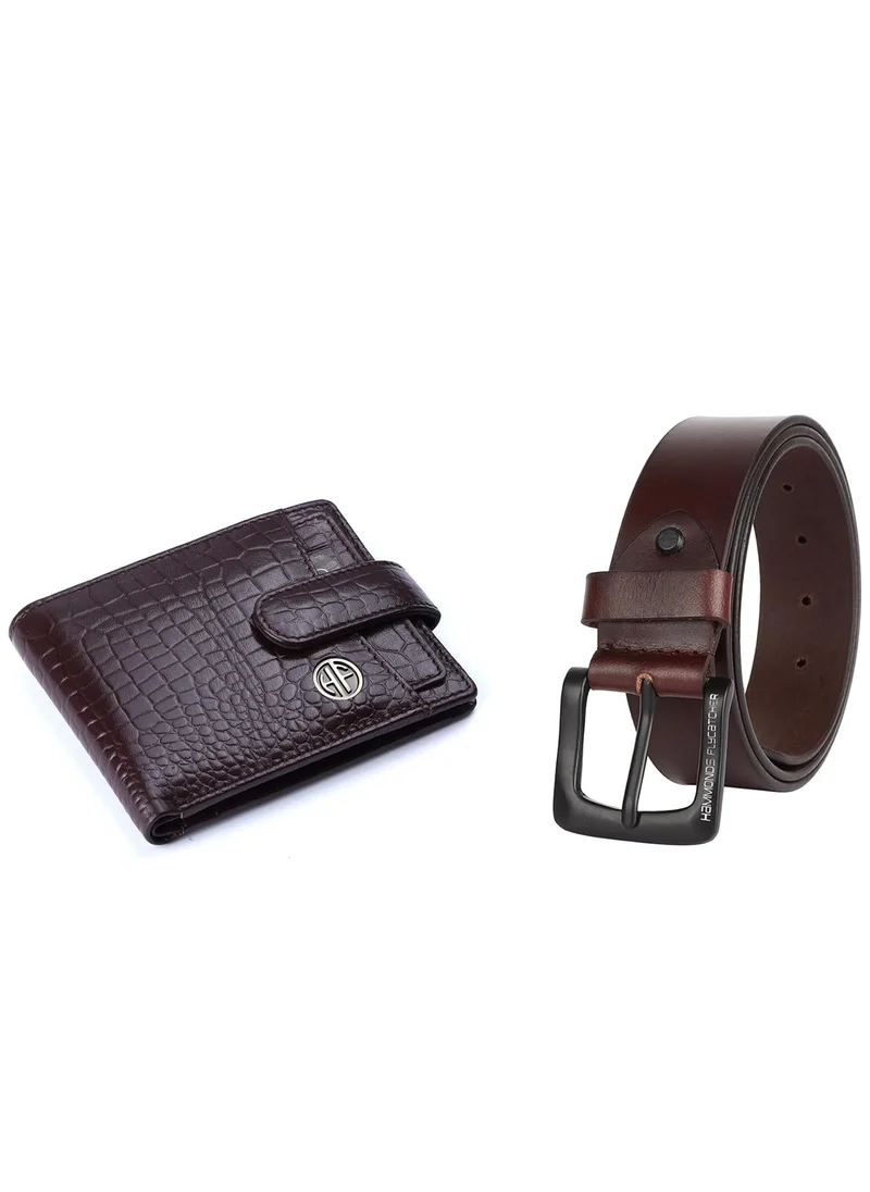 HAMMONDS FLYCATCHER Gift for Men Combo - Genuine Leather Wallet and Belt Combo for Men - Leather Belt for Men - Ramadan, Eid, Birthday Gift | NQ8S