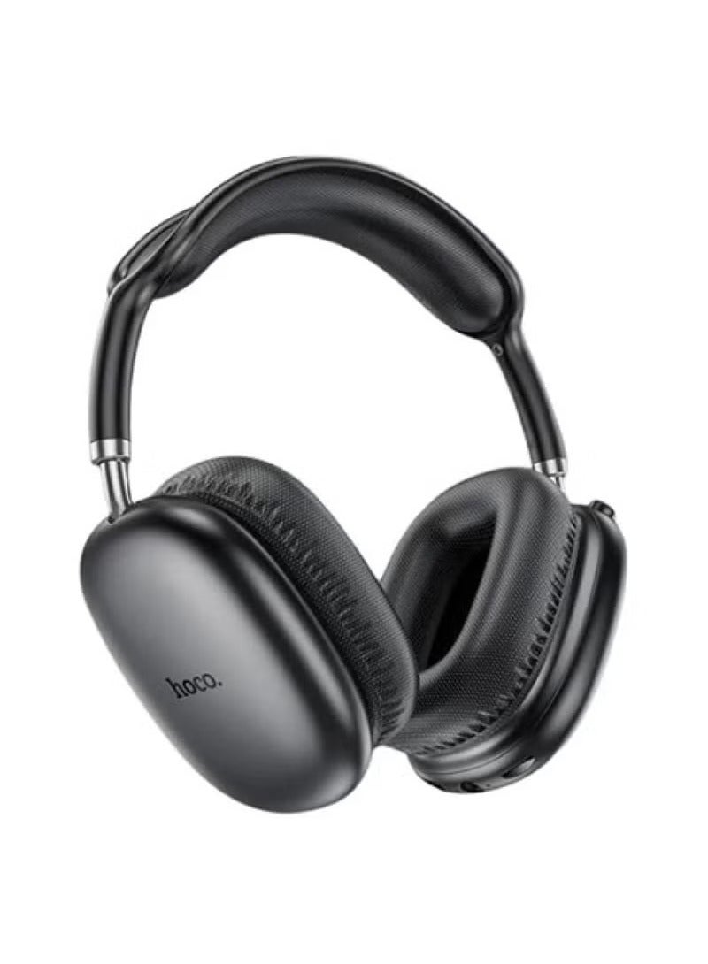 hoco. W35 - Wireless Bluetooth Headphones, Bluetooth V5.3, Use Time: Up To 40 Hours, Standby Time: Up To 200 Hours, Support TF Card And AUX Mode, Compatible Mobile Phones And Tablets - Black  - Image 1