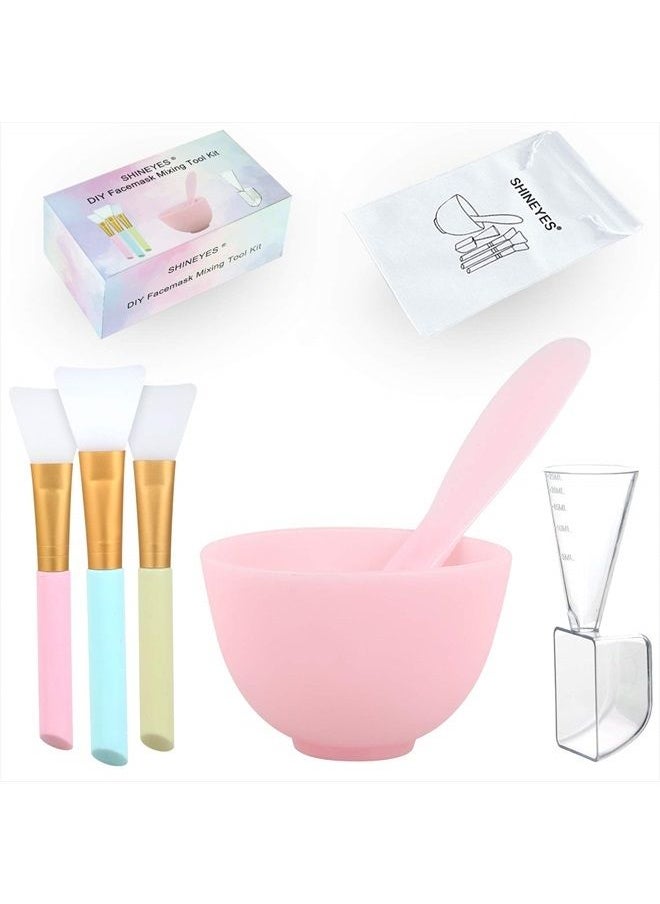 SHINEYES - DIY Facial Mask Mixing Bowl, DIY Face Mask Mixing Tool Kit with Silicone Bowl Brush Stick Spatula for Making Mask - Image 1