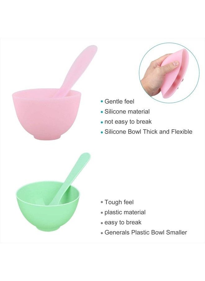 SHINEYES - DIY Facial Mask Mixing Bowl, DIY Face Mask Mixing Tool Kit with Silicone Bowl Brush Stick Spatula for Making Mask - Image 1