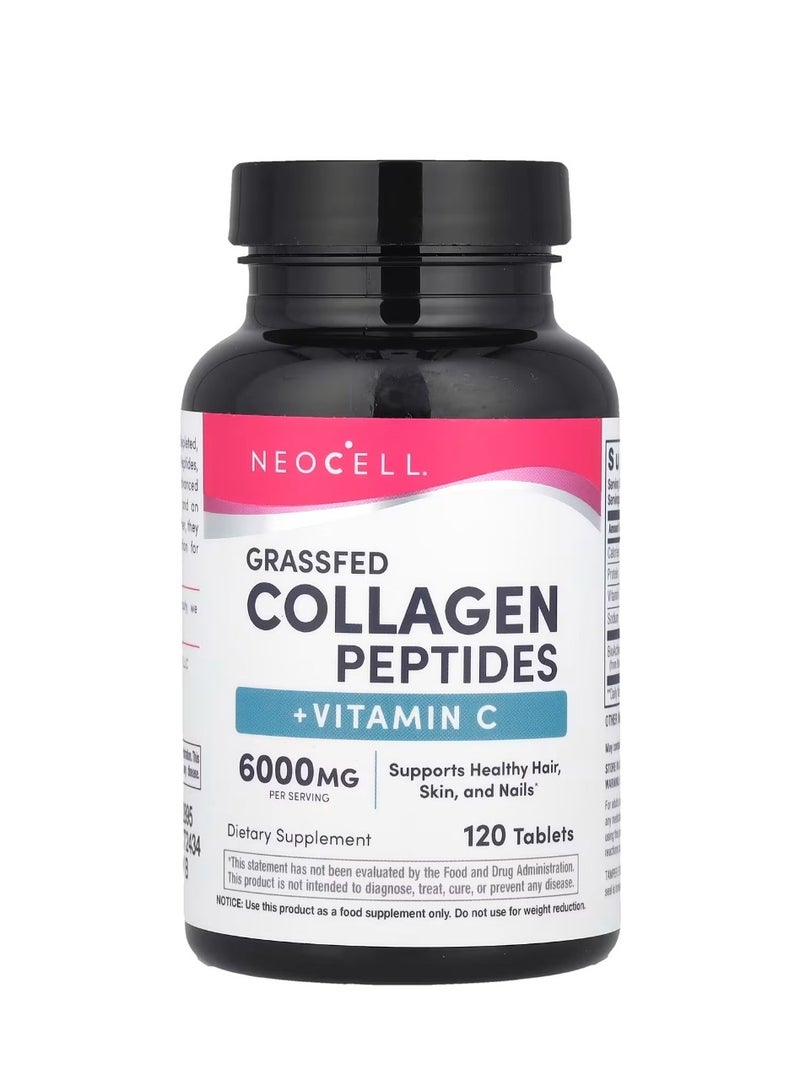 NEOCELL Grassfed Collagen Peptides + Vitamin C 120 Tablets - Image 1
