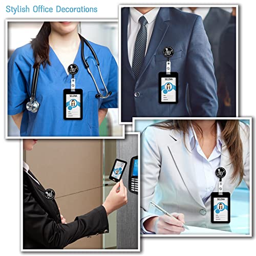 Mcapirivo ID Badge Holder with Breakaway Lanyard, Lanyards for ID Badges Name Tags ID Card Holder, Cute Badge Reel Badge Clip Retractable, Women Teacher Nurse Office Gift, Funny Xray Skeleton Skull Design - Image 3