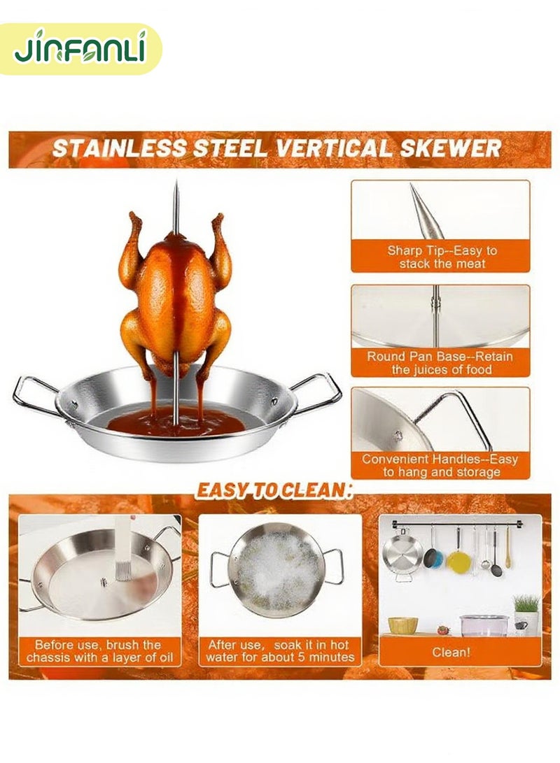 جين فان ل أنا شواية عمودية، شواية جيروسكوب، شواية فرن، شواية برازيلية، من الفولاذ المقاوم للصدأ، مع قاعدة 9 بوصات وأسياخ 8 بوصات و10 بوصات و12 بوصة - Image 4