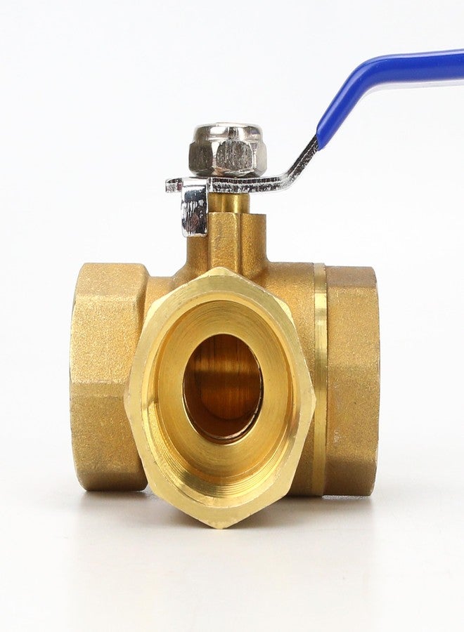 BuleVina 1 inch Brass Three-way Ball Valve, DN25 Tap T-Type Brass Ball Valve Female Thread Full Port Pipe Ball Valve For Water, Oil And Steam - Image 4