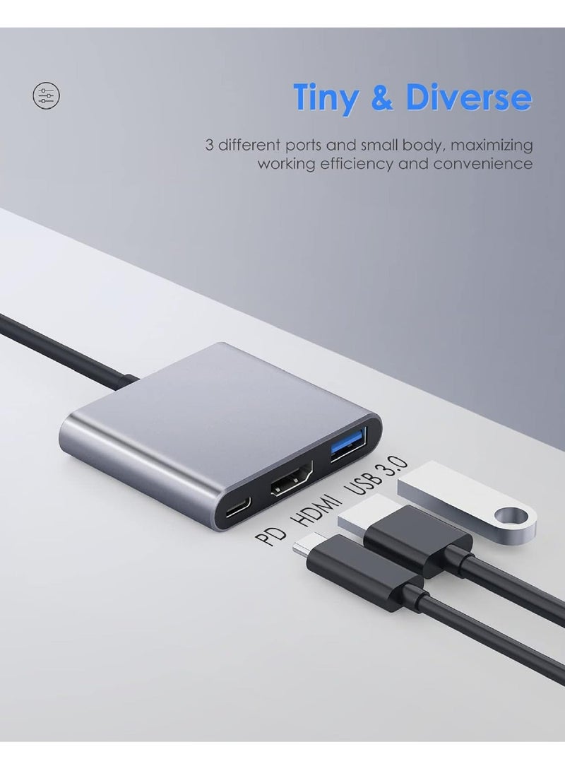 Rock Pow 3-in-1 USB C Hub with 100W Power Delivery USB 3.0 & 4K HDMI for 2023-2016 MacBook Pro New Mac Air/Surface/Chrome/Steam Deck More Stable Driver Adapter - Image 2
