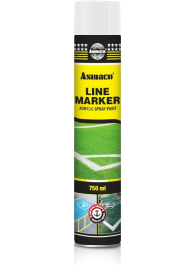 Asmaco Asmaco Line Marking Acrylic Spray Paint For Road Marking Tennis Courts Golf Courses Sports Pitches Football Ground And Parking Areas 750 Ml  - Image 1