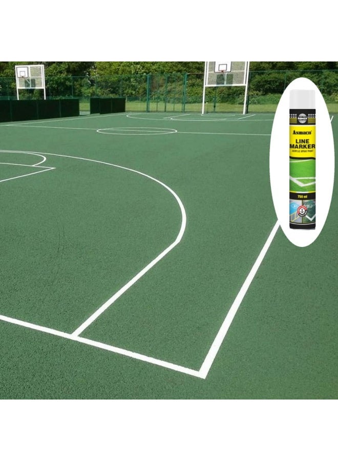 Asmaco Asmaco Line Marking Acrylic Spray Paint For Road Marking Tennis Courts Golf Courses Sports Pitches Football Ground And Parking Areas 750 Ml  - Image 2