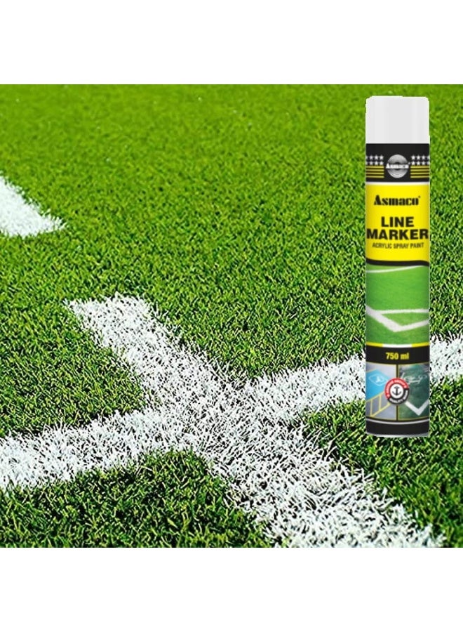 Asmaco Asmaco Line Marking Acrylic Spray Paint For Road Marking Tennis Courts Golf Courses Sports Pitches Football Ground And Parking Areas 750 Ml  - Image 3