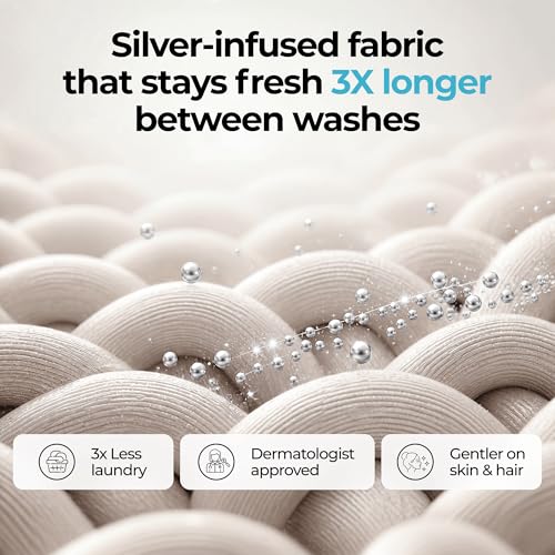 Silvery Silver Infused Bed Sheets Set - Ultra-Soft Temperature-Regulating Fabric with Self-Cleaning Technology™ that Stays Fresh 3X Longer for Hygienic Sleep - Image 4