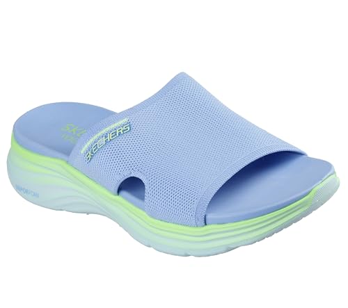 Skechers Women's VAPOR FOAM - COASTAL SUNSET, Colorful Ombre Knit Recovery Slide, Blue/Multi, 10M - Image 3