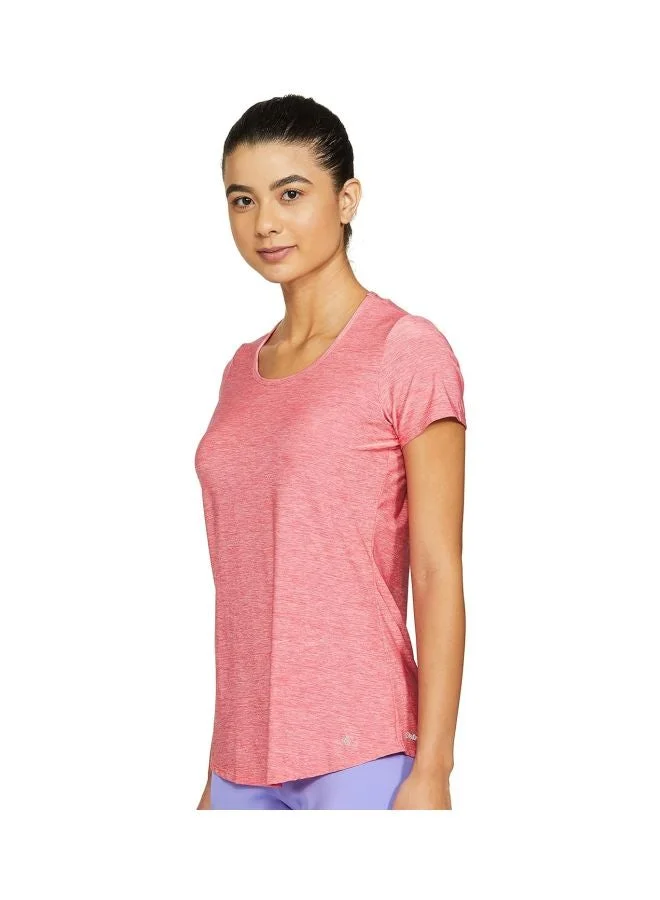 Jockey Coral Melange AP27 Women Tactile Microfiber Elastane Stretch Relaxed Fit T Shirt with StayDry and StayFresh Treatment for Women | Best Price UAE