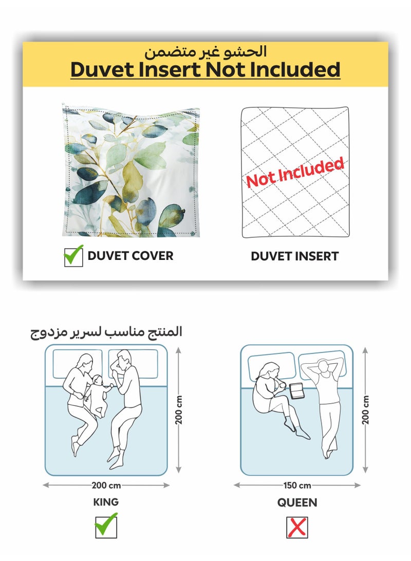 Donetella Digital Print Duvet cover Set, King Size 220x240 cm - 6-Pcs Bed Set, ,Emirate Collection, Microfiber - 1 Duvet Cover, 1 Fitted Sheet, 2 Pillow Shams, 2 Pillowcases (Filler Not Include)  - Image 3