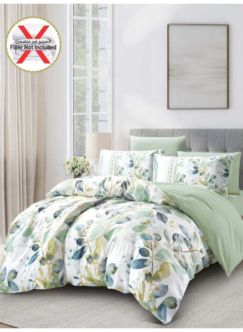 Donetella Digital Print Duvet cover Set, King Size 220x240 cm - 6-Pcs Bed Set, ,Emirate Collection, Microfiber - 1 Duvet Cover, 1 Fitted Sheet, 2 Pillow Shams, 2 Pillowcases (Filler Not Include)