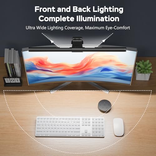 OOWOLF Monitor Light Bar with Remote, Ra95 Computer Monitor Lamp for Eye Caring, USB Reading Lamp Task Lamp, Dimmable Light Bar with Backlight, No Glare Space Saving Home Office 16.14" 1-Pack - Image 3