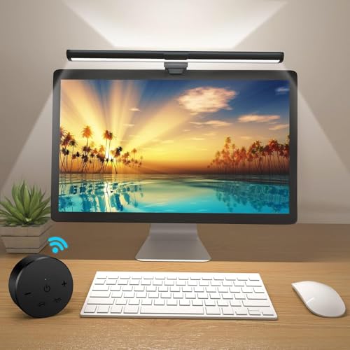 OOWOLF Monitor Light Bar with Remote, Ra95 Computer Monitor Lamp for Eye Caring, USB Reading Lamp Task Lamp, Dimmable Light Bar with Backlight, No Glare Space Saving Home Office 16.14" 1-Pack - Image 2