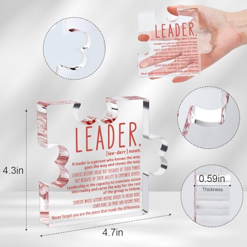 TuSuQing Thank You Gifts for Leader Boss Mentor Supervisor Retirement Leaving Coworker Farewell Promotion Celebration Birthday Work Office Gift Great Leader Irregular Acrylic Decorative Table Signs - Image 5