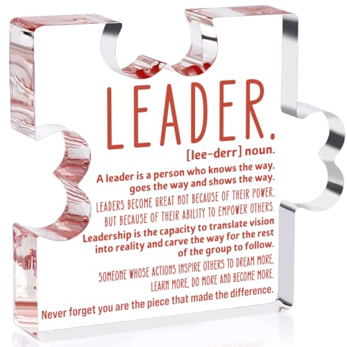 TuSuQing Thank You Gifts for Leader Boss Mentor Supervisor Retirement Leaving Coworker Farewell Promotion Celebration Birthday Work Office Gift Great Leader Irregular Acrylic Decorative Table Signs - Image 1