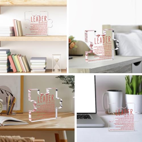 TuSuQing Thank You Gifts for Leader Boss Mentor Supervisor Retirement Leaving Coworker Farewell Promotion Celebration Birthday Work Office Gift Great Leader Irregular Acrylic Decorative Table Signs - Image 4