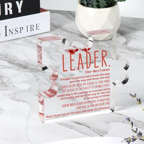 TuSuQing Thank You Gifts for Leader Boss Mentor Supervisor Retirement Leaving Coworker Farewell Promotion Celebration Birthday Work Office Gift Great Leader Irregular Acrylic Decorative Table Signs - Image 3