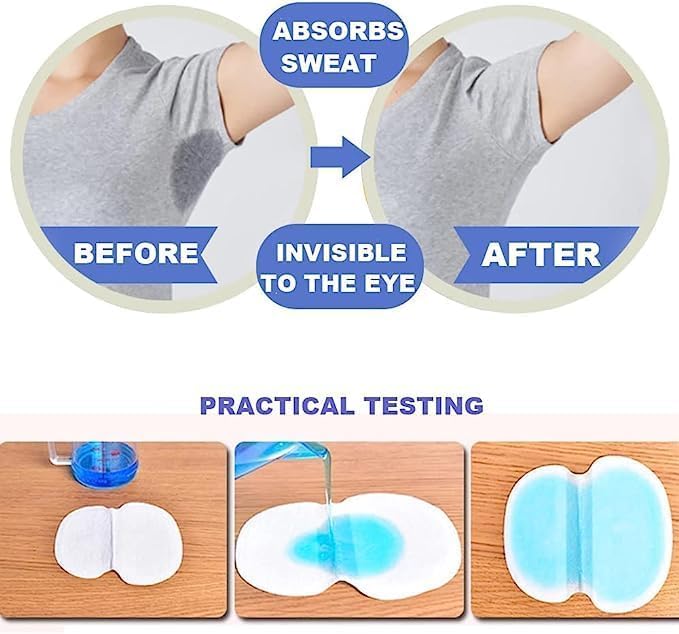 Ncry Ncry Pack of 10 Sweating Underarm Disposable Highly Absorbent Sweat Pads Cotton Self Sticks inside the garment - Image 3
