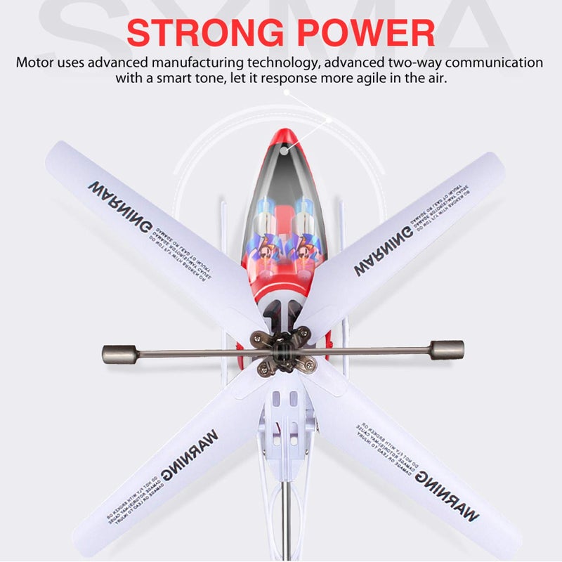 SYMA طائرة هليكوبتر SYMA Raptor S39 RC 2.4GHz متوسطة الحجم مصنوعة من سبائك الألمنيوم مع جيروسكوب مزدوج السرعة 3CH للطيران الداخلي مع ضوء، أحمر - Image 5