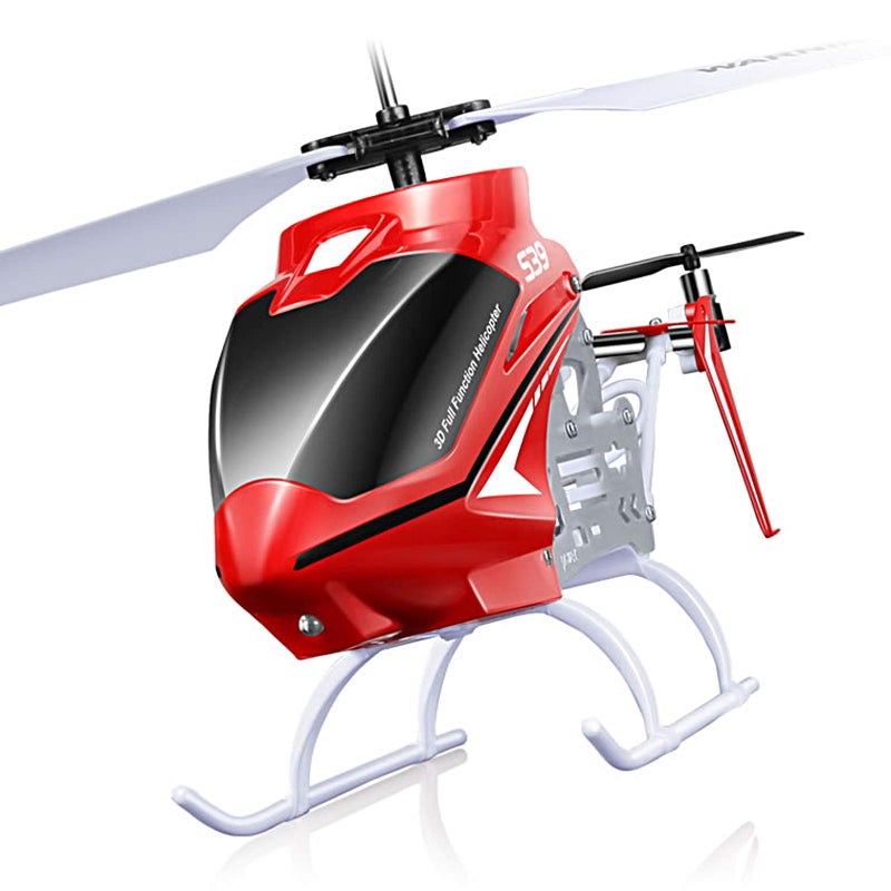 SYMA طائرة هليكوبتر SYMA Raptor S39 RC 2.4GHz متوسطة الحجم مصنوعة من سبائك الألمنيوم مع جيروسكوب مزدوج السرعة 3CH للطيران الداخلي مع ضوء، أحمر - Image 1