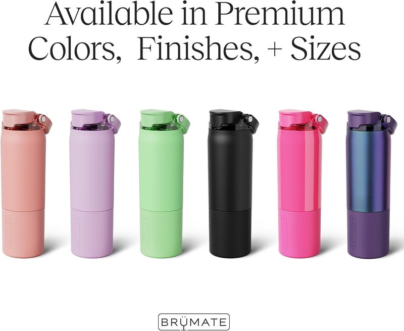 BrÃ¼Mate Rise 35oz Water Bottle With Covered Silicone Straw | 100% Leakproof Insulated Water Bottle | Soft Sip Silicone Spout | Made of Stainless Steel | 35oz (Black Stainless) - Image 2