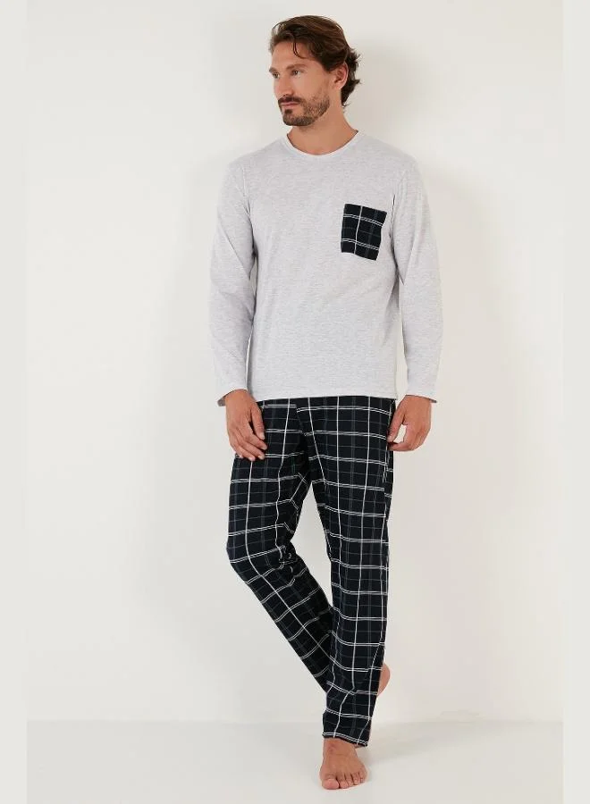 Buratti  Buratti Cotton Regular Fit Checkered 2-Pack Pajama Set Men's Pajama Set 657200120S2 for Men | Best Price UAE