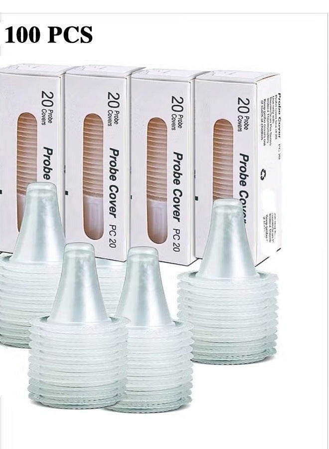 Realfrog 100 Pcs Ear Thermometer Probe Covers, Refill Caps, Lens Filters Compatible for All Braun ThermoScan Models and Other Types of Digital Thermometers Disposable Covers  - Image 1