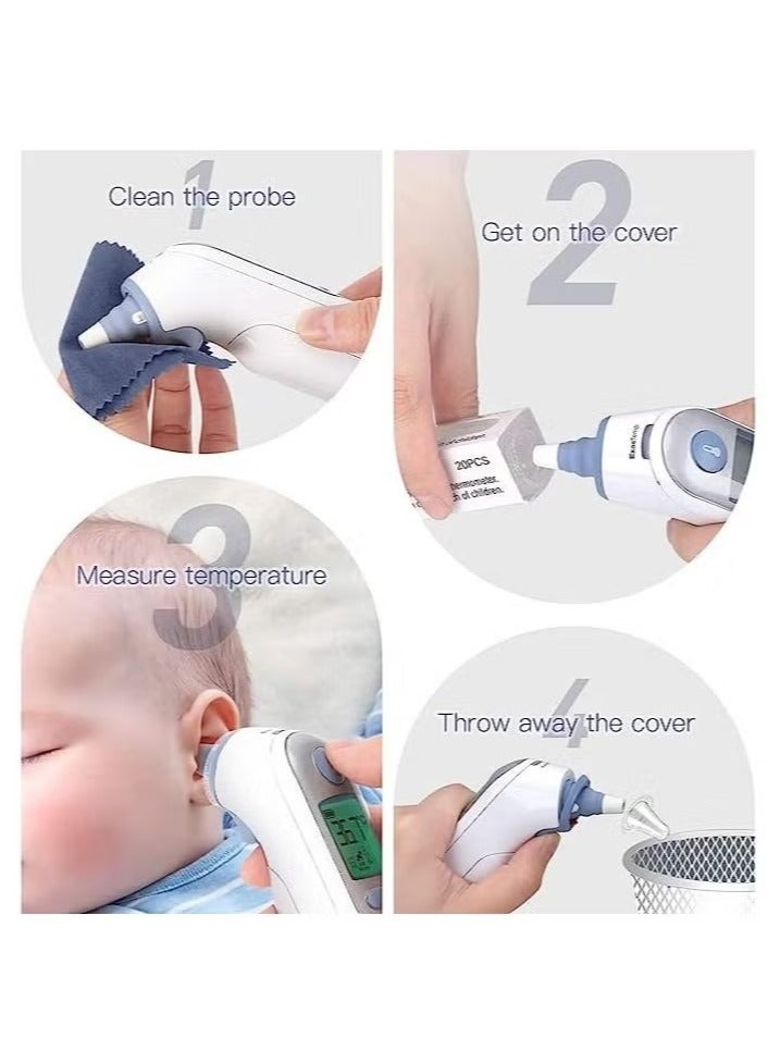 Realfrog 100 Piece Thermoscan Lens BPA-free Filters For Ear, Thermometer, Disposable Covers - Image 3