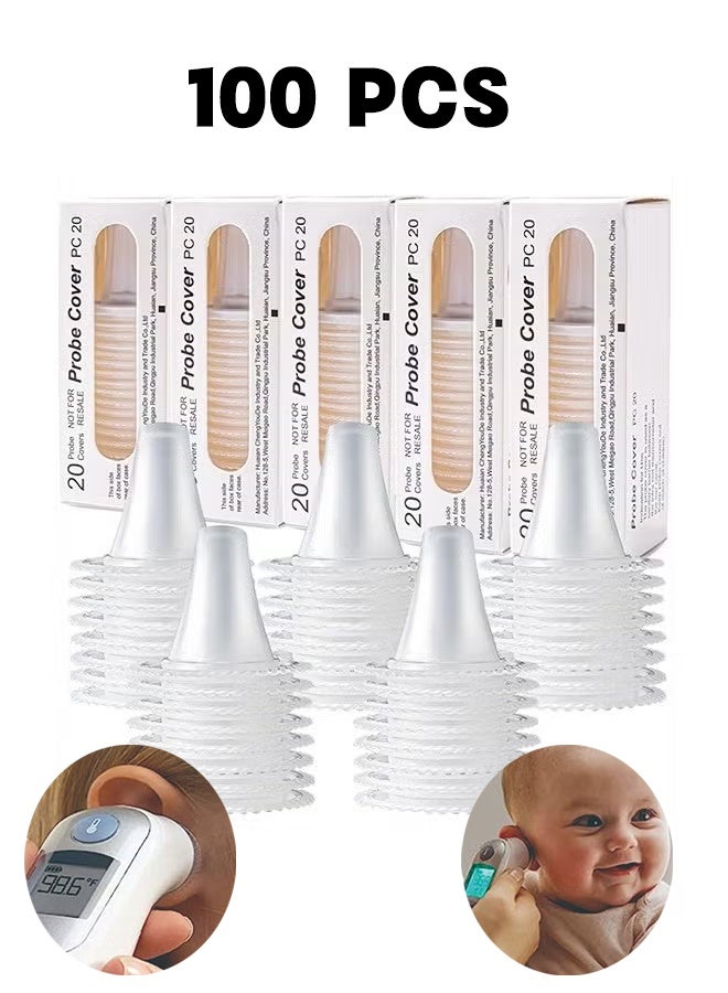 الضفدع الحقيقي ١٠٠ قطعة من أغطية مجسات مقياس حرارة الأذن، وأغطية إعادة التعبئة، وفلاتر العدسات، متوافقة مع جميع موديلات براون ثيرموسكان وأنواع أخرى من مقاييس الحرارة الرقمية، أغطية للاستخدام مرة واحدة. - Image 1