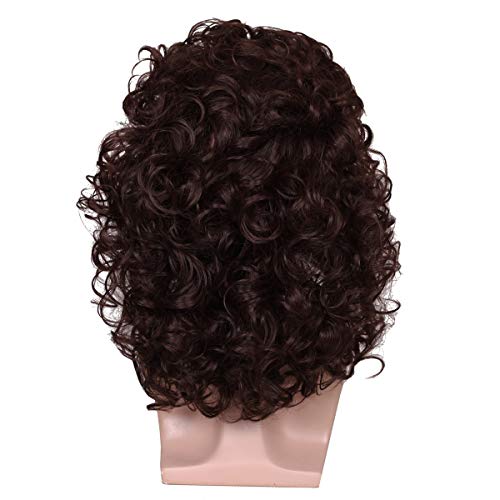 ColorGround Mens 80s Natural Curly Brown Party Cosplay Daily Wig - Image 3