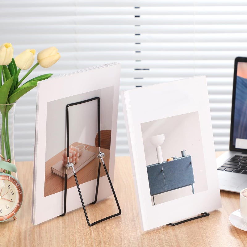Memorywuu 6 Pack 9.17 Inch Large Metal Book Stand for Display Adjustable Display Holder Easel Collector Stand for Home Office Back to School Books Frames Comic Plates Album CD Magazine - Image 5