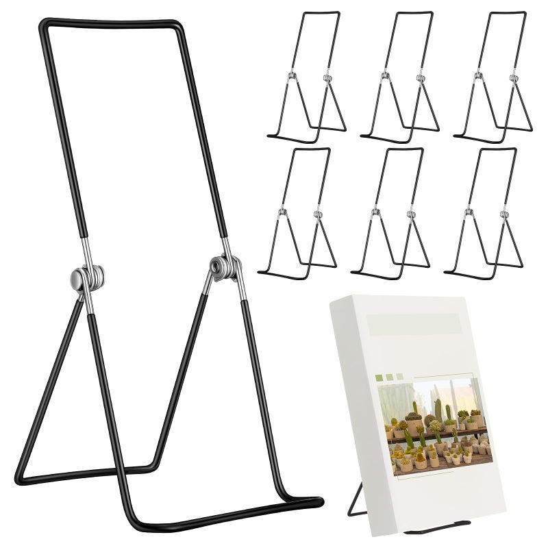 Memorywuu 6 Pack 9.17 Inch Large Metal Book Stand for Display Adjustable Display Holder Easel Collector Stand for Home Office Back to School Books Frames Comic Plates Album CD Magazine - Image 1