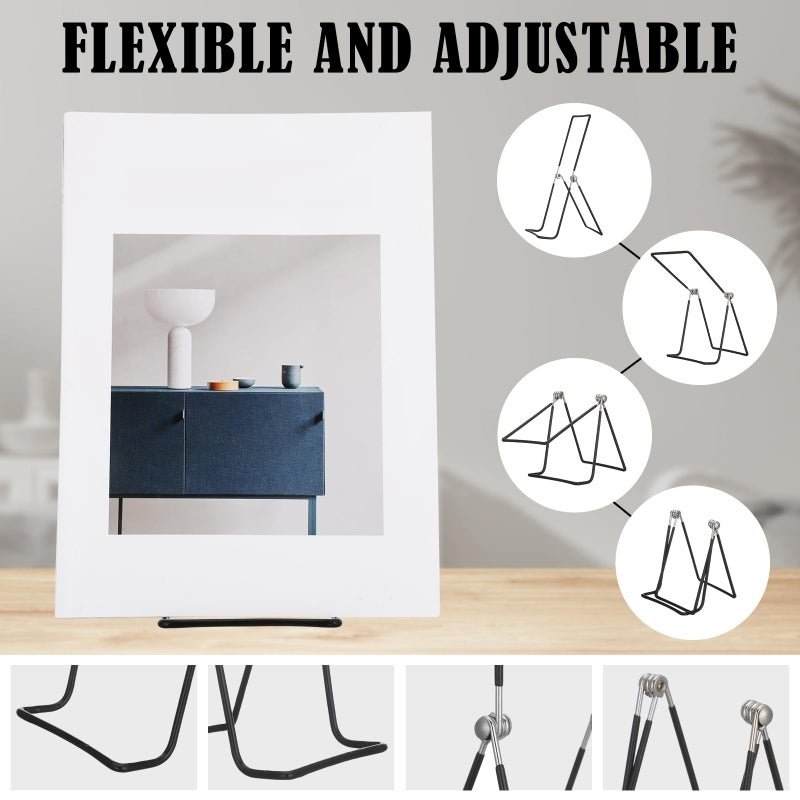 Memorywuu 6 Pack 9.17 Inch Large Metal Book Stand for Display Adjustable Display Holder Easel Collector Stand for Home Office Back to School Books Frames Comic Plates Album CD Magazine - Image 4